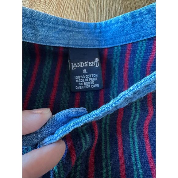 Lands' End Men's Vtg Stripped Button Long Sleeve Size Medium - Picture 2 of 5